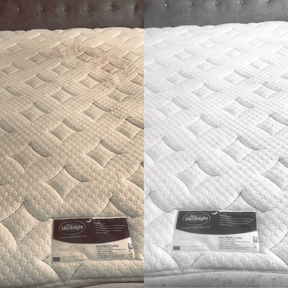 Matelas avant et après nettoyage